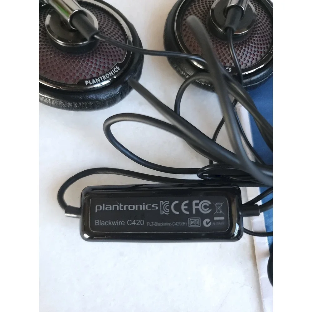 Plantronics Blackwire C420 Headband Headset Black USB-A Corded + Carry Case